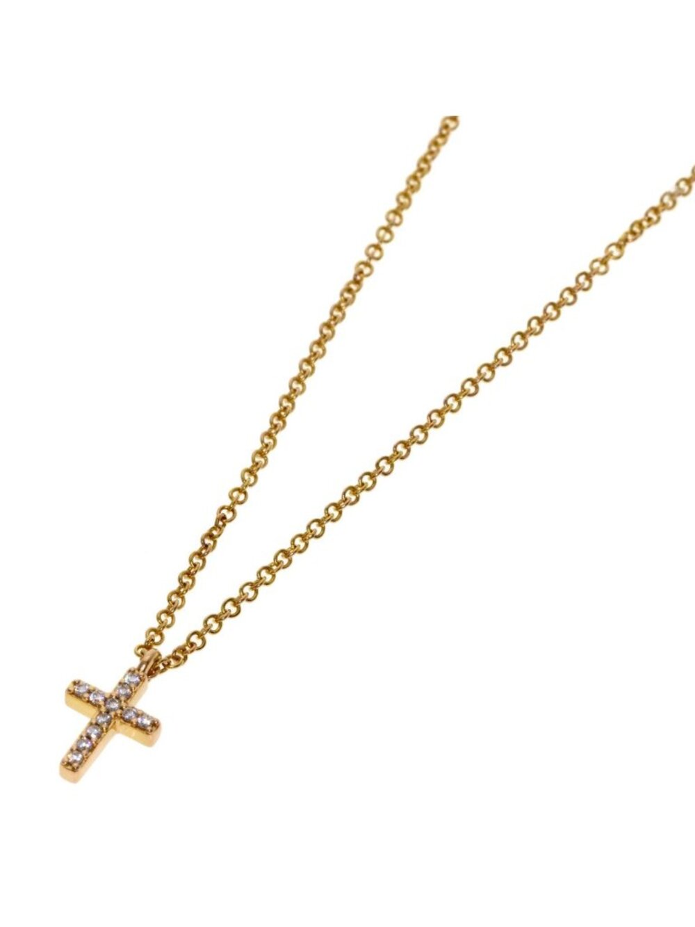 Tiffany & Co Metrocross Diamond Necklace 18k Pink Gold
